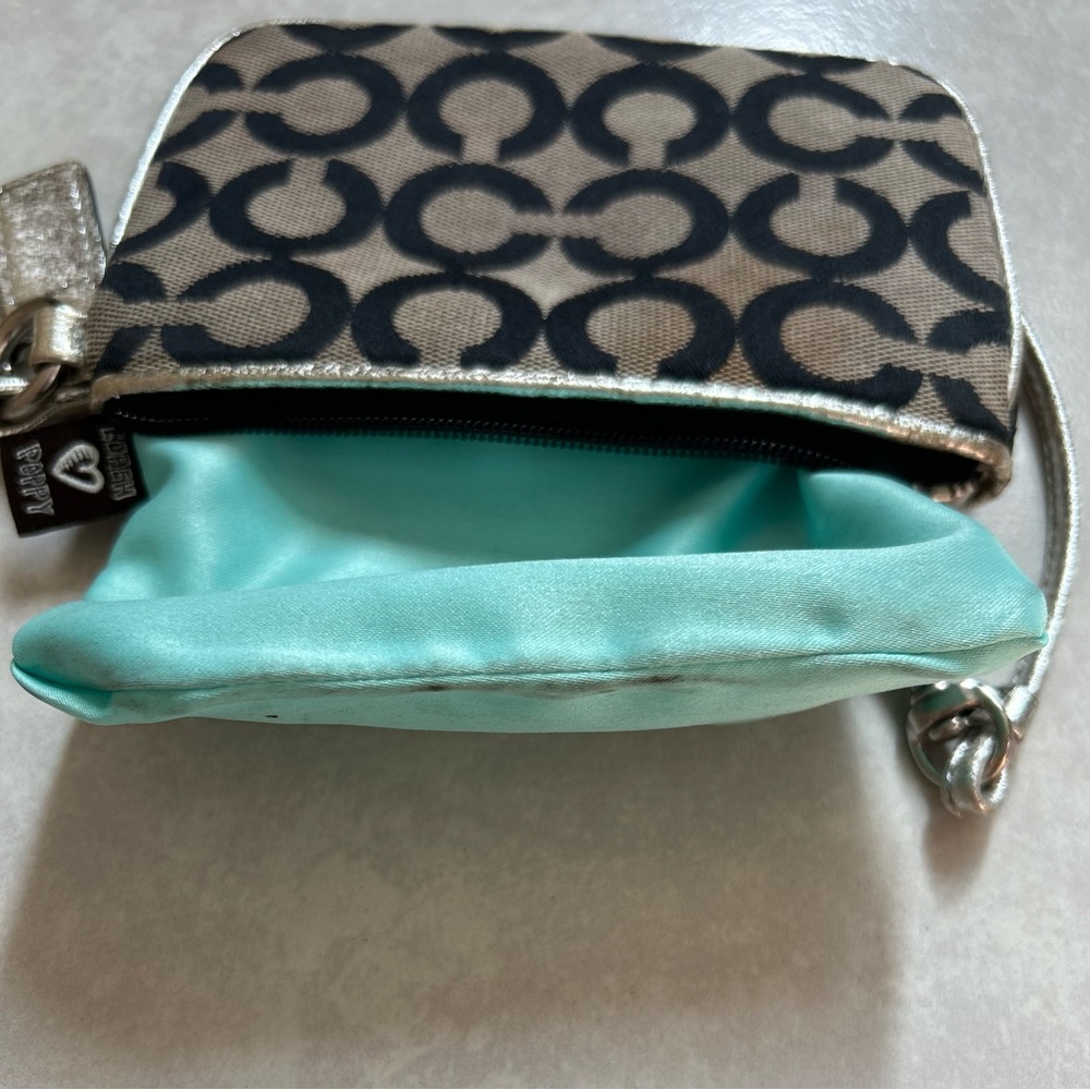 Coach Black and Silver Patterned Wristlet - Picture 7 of 8